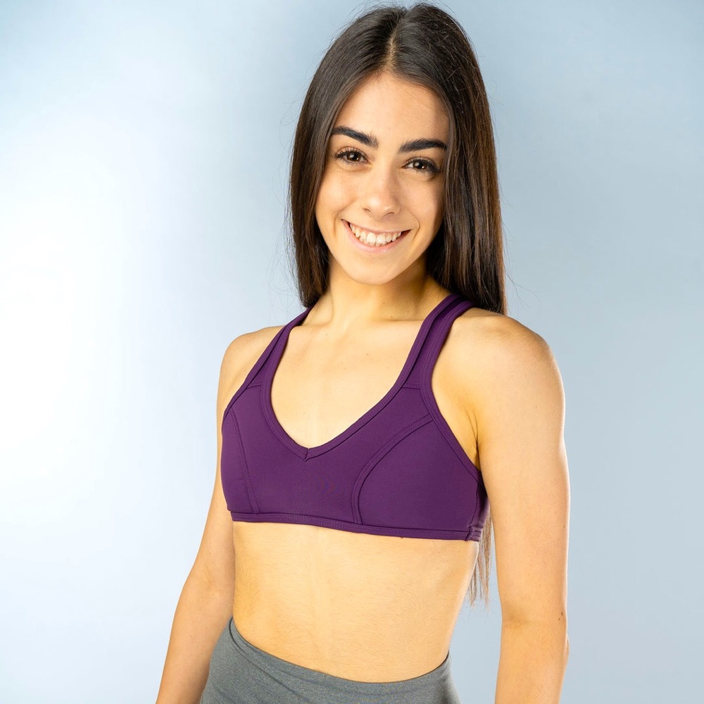 KTRNA dark purple Athena dance top. Size YM